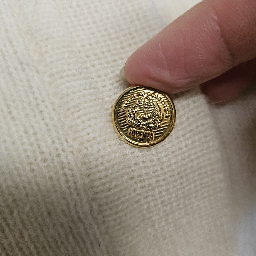Vintage 80s Forenza Angora Lambswool Ivory Button Front Cardigan Size M Preppy - Picture 6 of 12